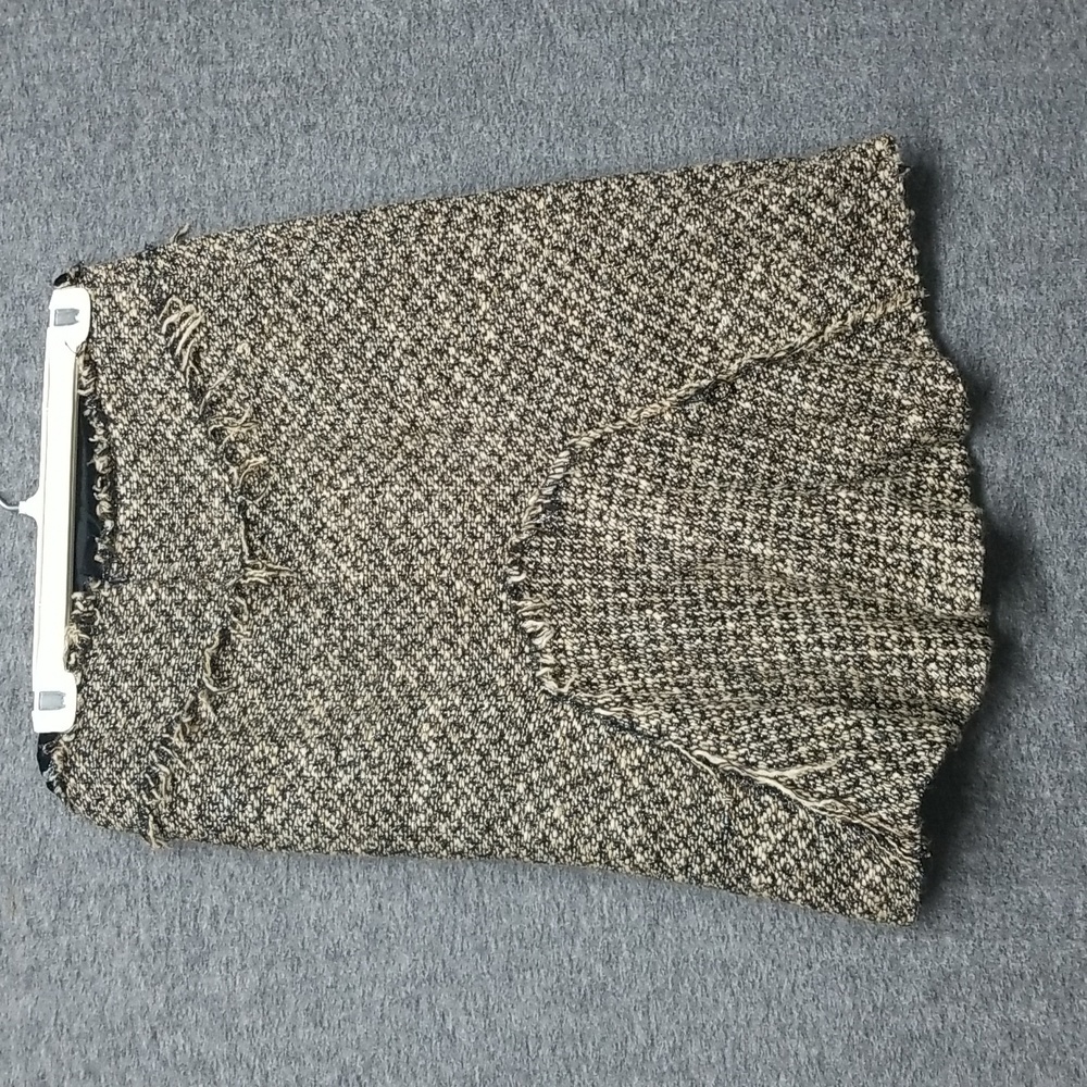 Zarah Vintage Woman Fringed, Lined, Tweed Skirt  Size 10